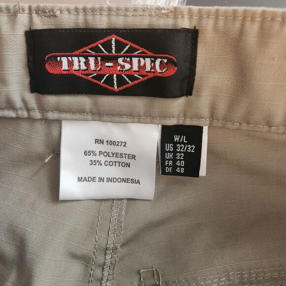 Tru-Spec Mens 32x32 Khaki Cargo Tactical Ripstop Utility Work Pants - Picture 13 of 13